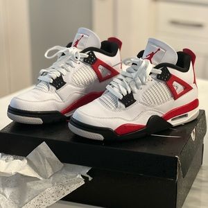 Air Jordan 4 Retro white and fire red